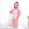 thumbnail image 6 of BLTIBY Infant Baby Boys Girls Animal Junmpsuits Fleece Flannel Winter Hooded Rompers Scarf Sets Toddler Pajamas Warm Comfortable Clothes Pink 18-24 Months, 6 of 8