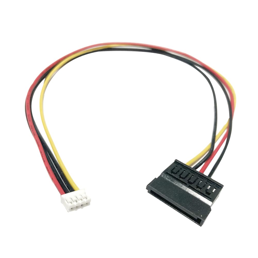 HRTGFD-PH 2.0mm 4-Pin Compact to 15-Pin HDD SATA Power Cable Adapter 18AWG Cord for Industrial All-in-One HD PC