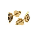 thumbnail image 2 of 14K Solid Gold Push Back Stud Earrings for Women | 1 cttw Marquise Cut Simulated Champagne Diamond | Yellow Gold, 2 of 5