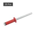 thumbnail image 3 of Unique Bargains 5mm x 16mm en Aluminium Tête Ronde Plate Rivets Aveugles, Rouge 25 Pack, 3 of 5