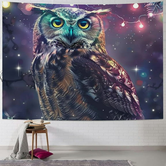 Shiartex  Owl Tapestry Wall Hanging, Galaxy Owl Tapestry for Bedroom Aesthetic, Fantasy Bird Tapestries, Starry Sky Animal Tapastry Home Living Room Dorm Decor 40x30inch