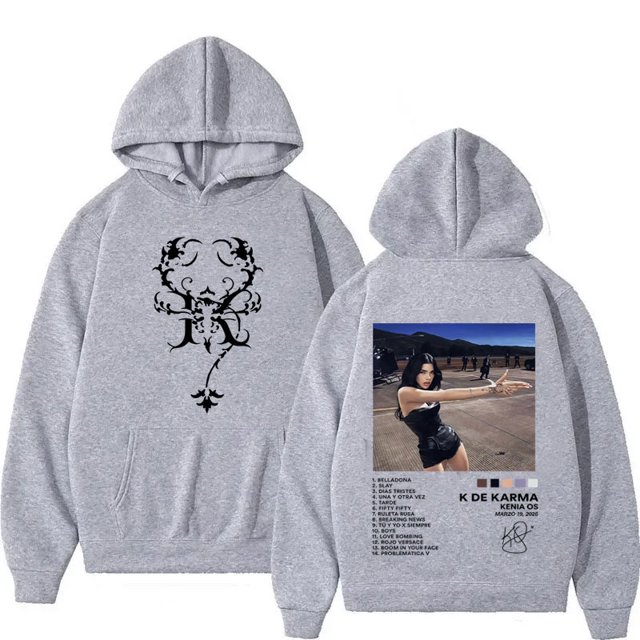 Sudaderas con capucha de estilo informal para hombre y mujer, sudaderas holgadas de moda de Hip Hop, jerséis cómodos de gran tamaño, ropa de calle, cantante, Kenia Os, 2026