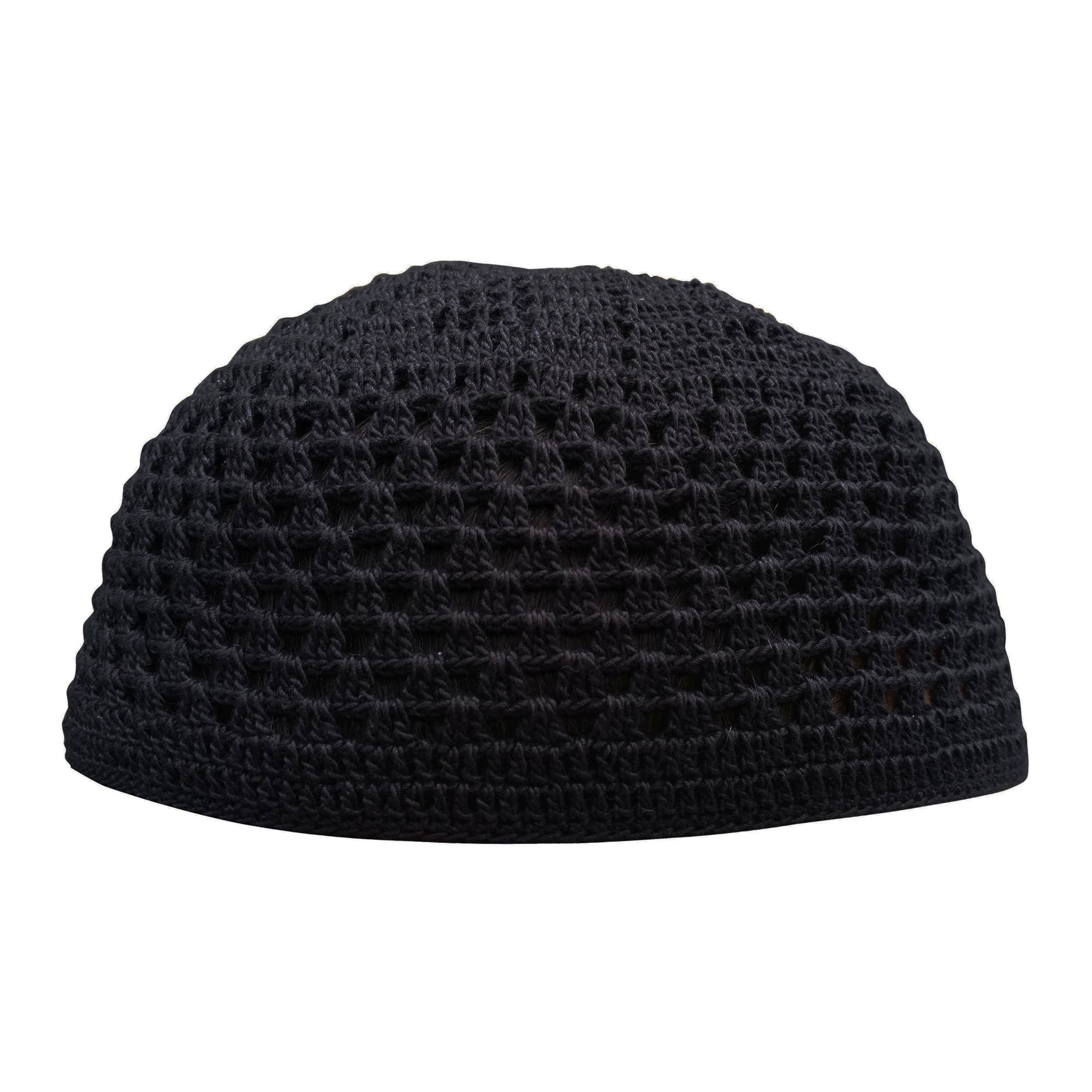 Black Skull Cap Hand-crocheted Cotton 