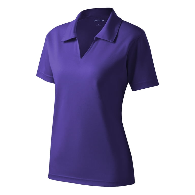 Yellow Rooster Women s Dri Mesh V Neck Female Polo Purple M
