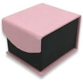 thumbnail image 2 of 1 Qty - Flamingo-Pink Magnetic Flap Small Ring Jewelry Box - Textured Gift Box, 2 of 3