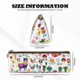 thumbnail image 4 of Naloa Alpaca Flower Print Leather Pencil Case - Portable Big Capacity Pencil Pouch Organizer Bag Stationery Bag for Work & Office Pencil Pen Case, 4 of 5