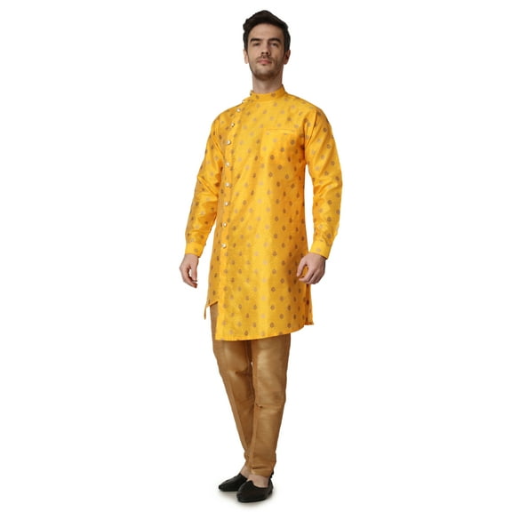 Royal Kurta Men's Jacquard Silk Printed Indowestern Sherwani