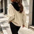 thumbnail image 4 of Kezqiaxn Women Hoodies Fashion Button Down Long Sleeve Loose Track Jacket for Pockets Casual Outerwear Winter Clothes, 4 of 9
