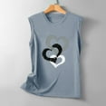 thumbnail image 4 of Timegard Camisoles pour Femmes Col Rond Imprimé Cœur Sans Manches Confortables Décontractées Amples Chemises Hauts Blouse, 4 of 5