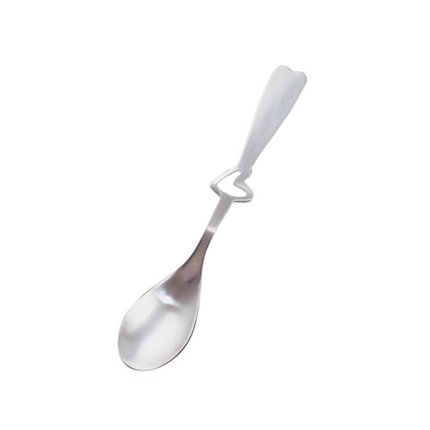 Naiovety Cuchara de acero inoxidable, repuesto lavable en forma de corazón, anticorrosivo, para el hogar, oficina, café, té, helado, cuchara Cocina y Comedor 1 PC