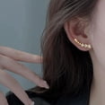 thumbnail image 3 of Vireellx Dainty Flower Climber Earrings in Silver Small 925 Sterling Trendy Jewelry, 3 of 12