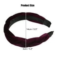 thumbnail image 2 of Unique Bargains 1 Pc Thick Braided Velvet Headband Headwear Hairband for Women 1.2 Inch Wide Wine Red, 2 of 7