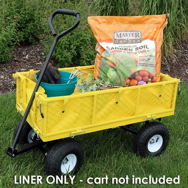 Sunnydaze Liner for Garden Utility Cart, Heavyduty Polyester, Yellow