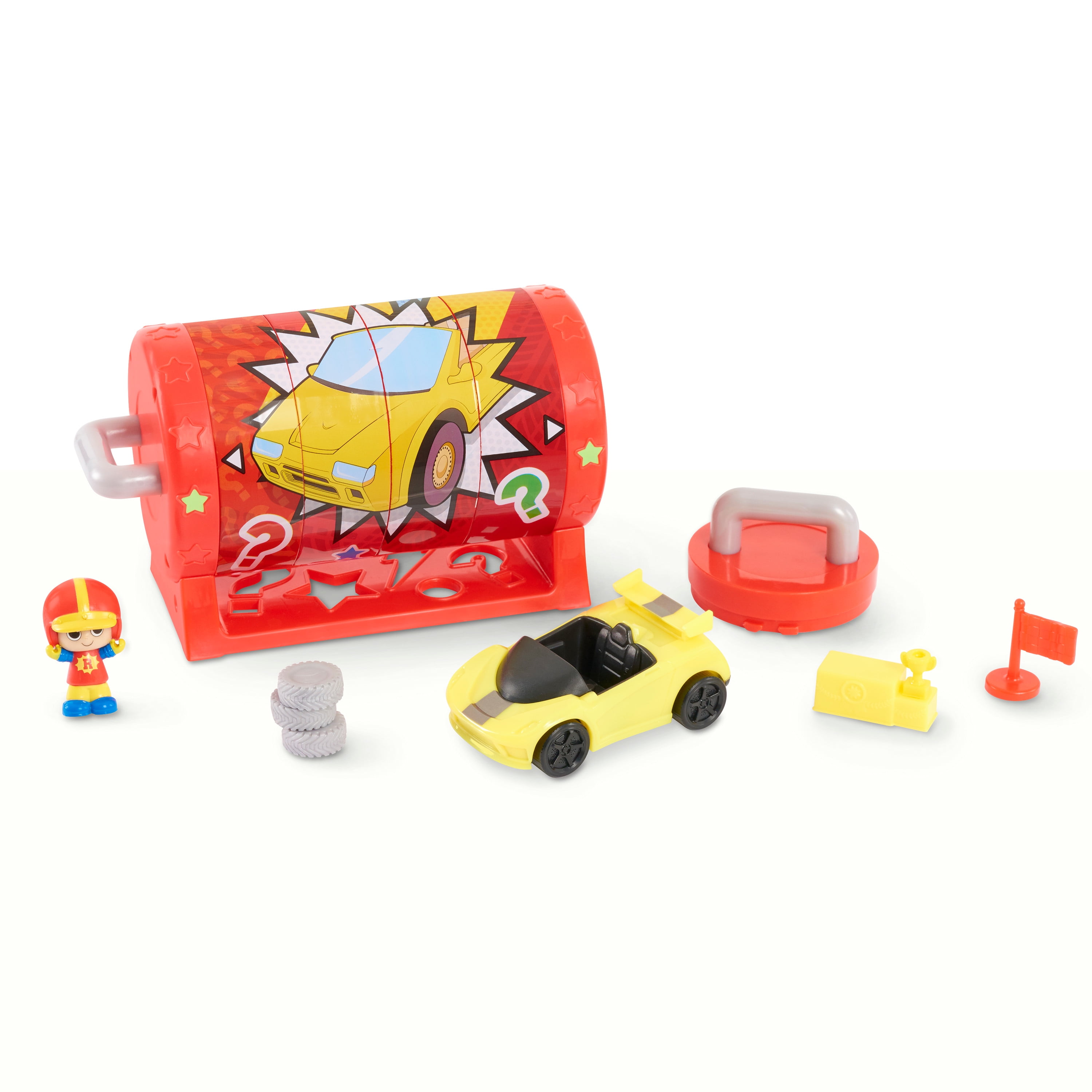 Just Play Ryan's Mystery Playdate Puzzle Box, Racer Ryan Figure, Vehicle,  and Three Accessories, Kids Toys for Ages 3 up