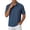 Blue, variant on Gyexs Mens Cotton Polo Shirt V Neck Short Sleeve Textured Polo Shirts Soft Stretchy Casual Workout Golf Tee with Pocket White, Size XL