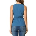 thumbnail image 3 of INSPIRE CHIC Women's Summer Sleeveless V Neckline Wrap Tie Waist Tops XS Cobalt Blue, 3 of 6