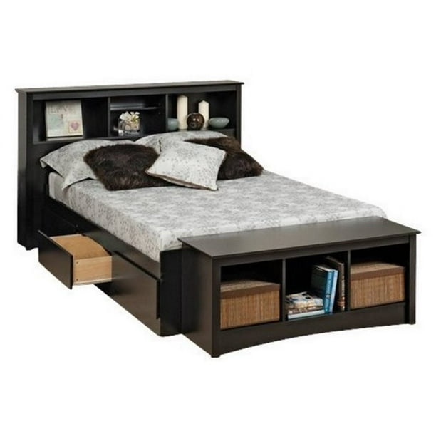 Bowery Hill Queen Bookcase Platform Storage Bed Walmart