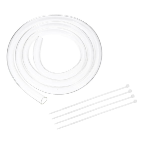 Uxcell 2 Pack Flexible Tubing, 20mm ID x 25mm OD - 6.6 Feet Long Clear Vinyl Water Pipe, Lightweight Plastic Hose Water Pipe with Zip Ties for Aquaponics, Air Hose, Irrigation