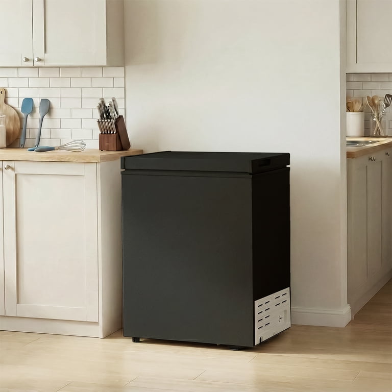 TABU 5.0 Cu ft Chest Freezer, Top Open Door, Black, Garage Ready