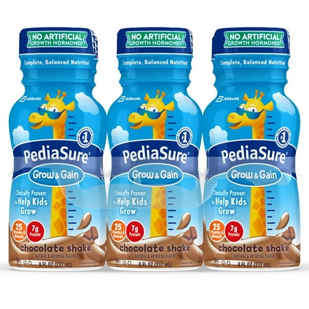 PediaSure Grow & Gain Nutrition Shake Chocolate 8 fl oz Bottles (Pack of 6)
