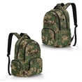 thumbnail image 2 of SEANATIVE School Backpack for Teen Girls Boys Elementary Middle High School Rucksack Bookbag Lightweight Schoolbag with Zipper Front Pocket for Travel, Green Brown Camouflage, 2 of 7