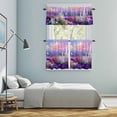 thumbnail image 5 of Purple Lavender Kitchen Curtains Sets for Windows 36 Inch Length, Spring Country Oil Painting Butterfly Flower Rod Pocket Window Treatments Tier Curtains and Valances Set for Bedroom/Bathroom, 5 of 8