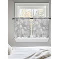 thumbnail image 5 of Silver Gray Leaves Tier Curtains 36 Inch Length,Sheer Curtains for Bedroom Living Room Window Vintage Abstract Branch Botanical Rod Pocket Drapes Kitchen Curtains Small Half Window 27.5"x36" 2 Panels, 5 of 6