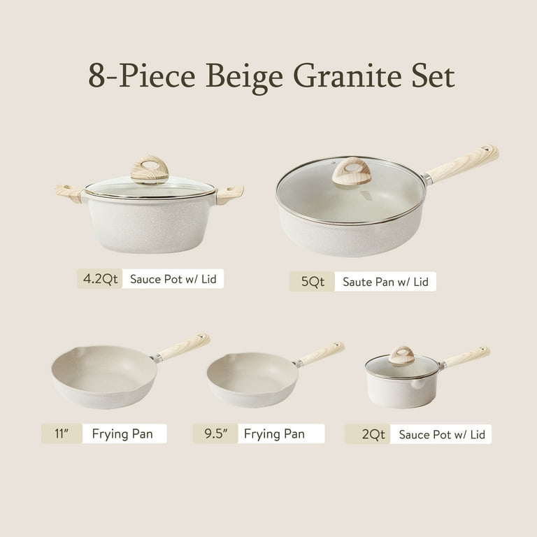 CAROTE 6 Qt Nonstick Stock Pot Soup Pot,Granite Cooking Pot, Casserole Dish  Dutch Oven with lid Cookware PFOA Free (CLASSIC GRANITE)