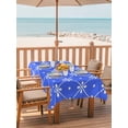 thumbnail image 3 of 60x120 Inch Outdoor Tablecloth with Umbrella Hole Zipper Rectangle Blue Checkered Rectangular Tablecloths Outside Waterproof Farmhouse Plaid Modern Art Patio Table Cloth Cover for Picnic Party, 3 of 8