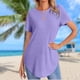 thumbnail image 5 of Camiseta informal para mujer cuello redondo suelta combina con todo para mujer ajuste relajado (púrpura M) FLhrweasw Para estrenar, 5 of 8
