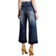 thumbnail image 2 of Jeans de pierna ancha para mujer con puños de cintura baja y dobladillo pantalones de mezclilla 2023 Moda azul marinoLarge, 2 of 5