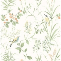 Chesapeake Imperial Garden Light Green Botanical Unpasted Non Woven Wallpaper, 20.5-in by 33-ft, 56.4 sq. ft.