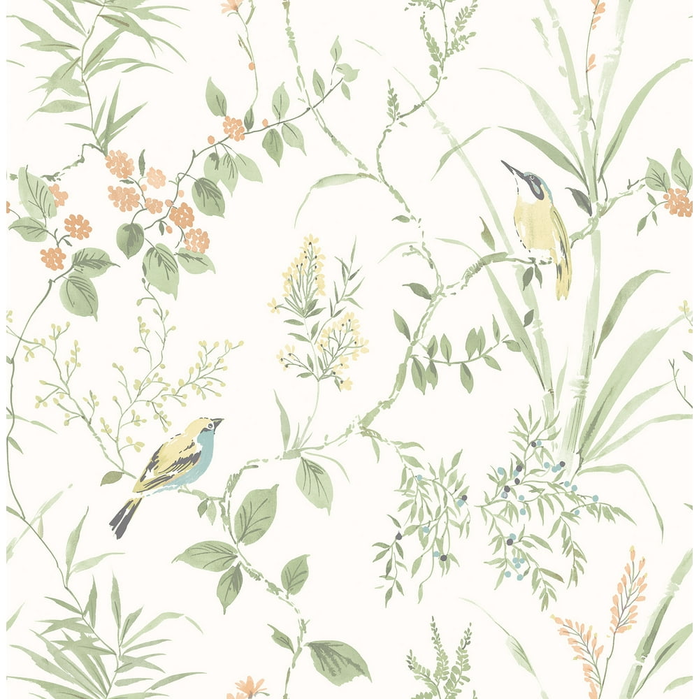 Chesapeake Imperial Garden Light Green Botanical Wallpaper Walmart