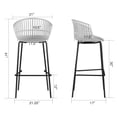 thumbnail image 3 of Berkeley Beige Upholstered Fabric Bar Stool with Natural Wood Accent Legs, 3 of 6