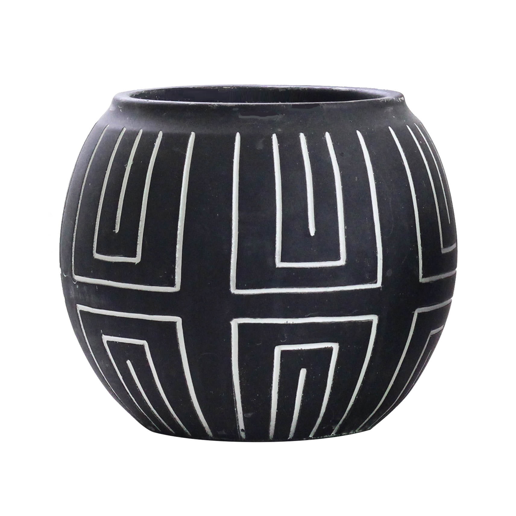 Nile Plant Pot Decorative Indoor Plant Pot and Vase 6 Inch Black Plant Pots Indoor