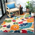 thumbnail image 2 of SAFAVIEH Cabana Annandale Floral Indoor/Outdoor Area Rug, Ivory/Orange, 5'3" x 7'7", 2 of 8