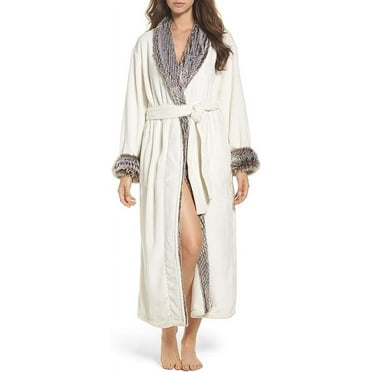 Natori Women's Frosted Fur Robe, Alabaster, Extra Large