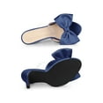 thumbnail image 4 of BLISSFUL STEP Women's Clear Strap Bow Stiletto Heels Mules Slide Sandals Navy Blue 6, 4 of 7