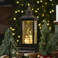 thumbnail image 5 of Northlight LED Snowman Family Brushed Christmas Lantern Snow Globe - 11" - Black and Gold, 5 of 10
