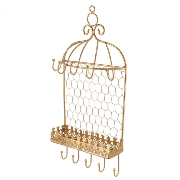 PBPBOX 1Set Birdcage Earrings Stand Iron Wall Hanging Jewelry Holder for Dresser Use Women