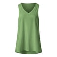 thumbnail image 3 of Camisa sin mangas con cuello en V para mujer para el verano: top informal oversize, poliéster/spandex, moda playera, tallas S-XXXXXL., 3 of 3