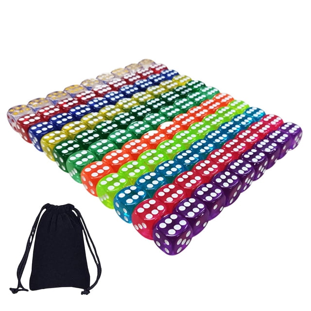 Juego De 100 Dados, Transparente, Tamaño Compacto, Multiusos, Suministros Para El Hogar De Larga Duración, Accesorios Exquisitos Para Juegos, Suministros Para Juegos Vogacara AP006065-00