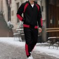 thumbnail image 5 of Frnrwgo Mens 2-Piece Hoodie and Jogger Pants Set Loose Fit Full Zip Casual Tracksuit Fall Winter Color Block Outfit with Pockets, 5 of 9