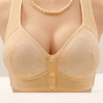 thumbnail image 4 of CFLVAEK Senior Womens Bras Front Closure Wireless Everyday Bra Plus Size Beauty Back Sleep Bras Full Coverage V Neck Bralettes Beige XXXXL, 4 of 4