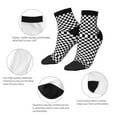 thumbnail image 4 of Mens Ankle Socks Womens Black And White Checkered Quarter Breathable Casual Socks, 4 of 7