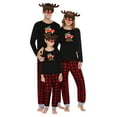 thumbnail image 3 of ZOELNIC Matching Family Pajamas Sets Christmas Matching Holiday Pjs Letter Print Top + Plaid Pants Sleepwear, Kids 2/3T, 3 of 10