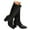 Black, variant on Boots for Women,Stylish Round Toe Platform Heel Mid Calf Boots with Side Zipper Comfortable Casual Winter Footwear for Women,Knee High Boots Women,White,8.5