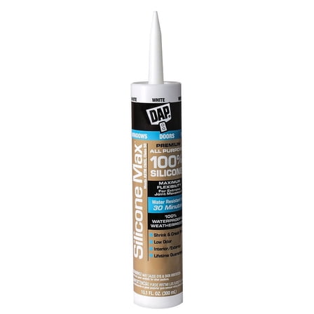 DAP Silicone Max Premium All Purpose Window and Door Sealant - White, 10.1 oz