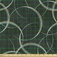 thumbnail image 2 of Geometric Fabric by the Yard Upholstery, Digital Art Illustration of Rainbow Colored Interwoven Circles Rings, Decorative Fabric for DIY and Home Accents, Dark Grey Multicolor by Ambesonne, 2 of 5
