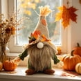 thumbnail image 4 of Vintage Faceless Gnome Scarecrow Decor, Hand Sewn Linen & Straw Fall Thanksgiving Tabletop Figurine, Rustic Farmhouse Mantel Window Sill Display Statue, Lazyguy, 4 of 6